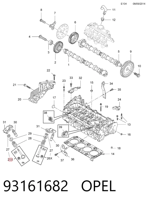 Впускной клапан 93161682 Opel