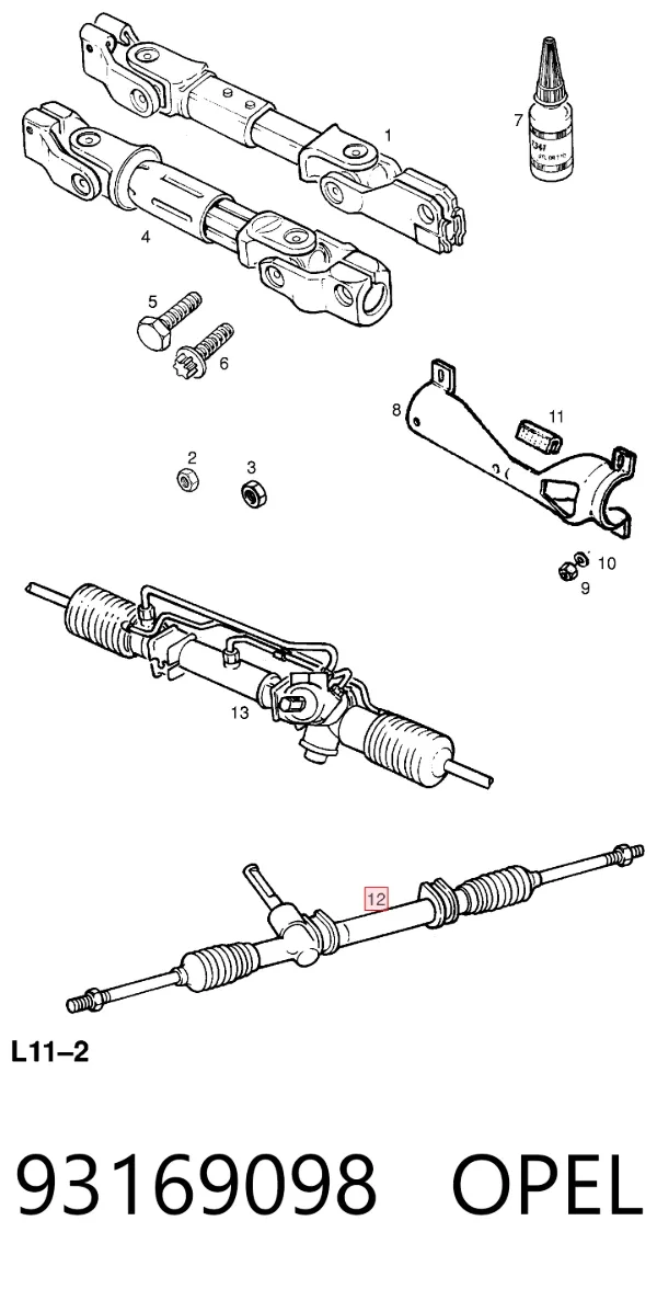 Рулевая рейка 93169098 Opel