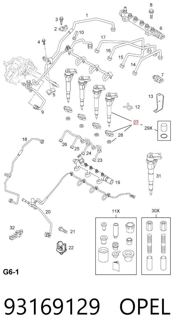 Топливные форсунки 93169129 Opel