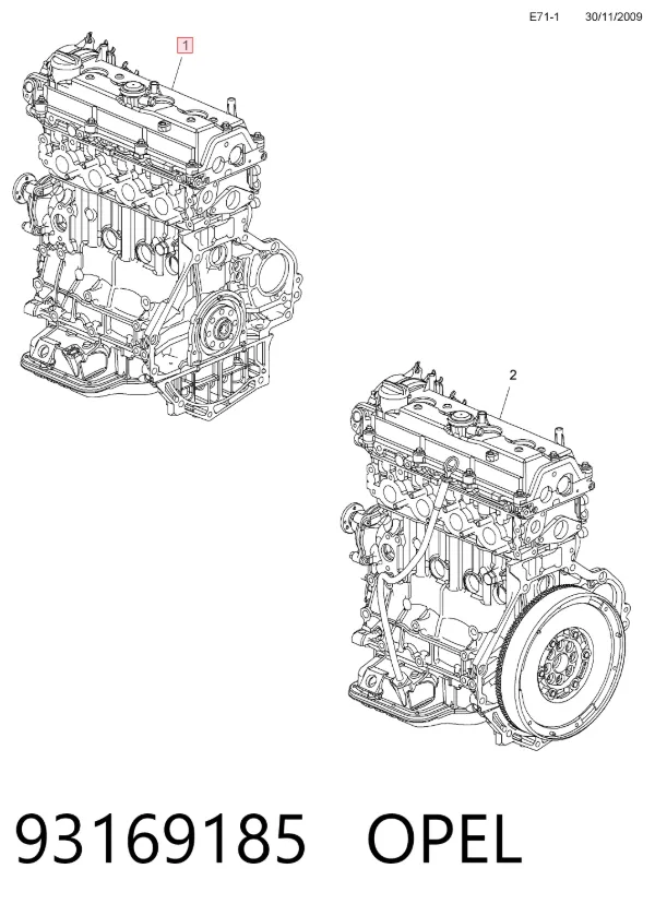 Двигатель 93169185 Opel