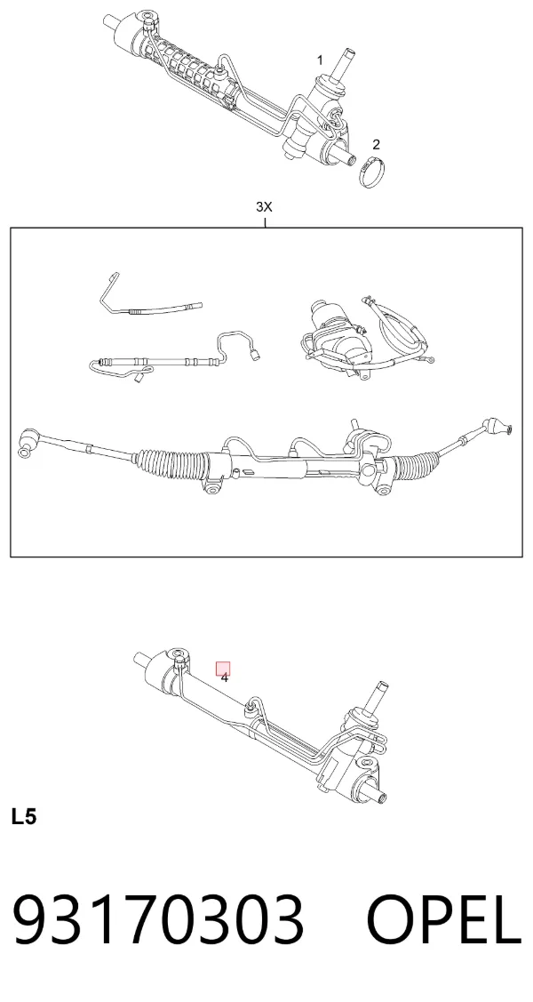 Рулевая рейка 93170303 Opel