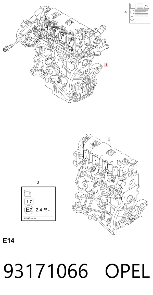 Двигатель 93171066 Opel