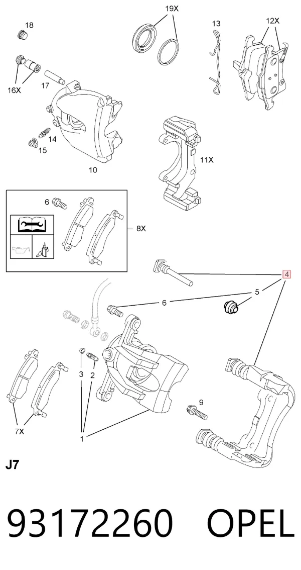 Скоба суппорта 93172260 Opel