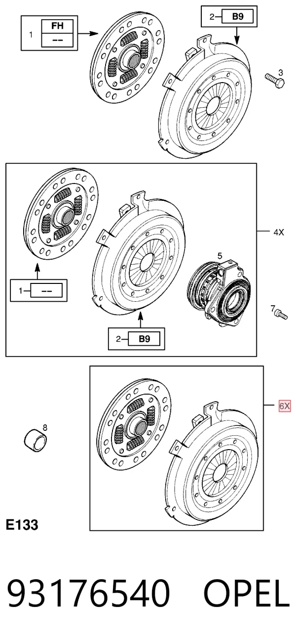 Сцепление 93176540 Opel