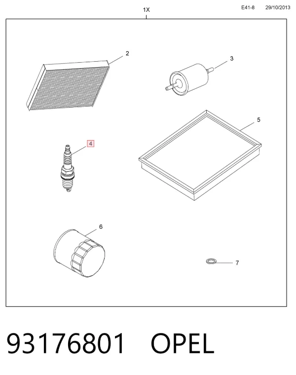 Свечи зажигания 93176801 Opel