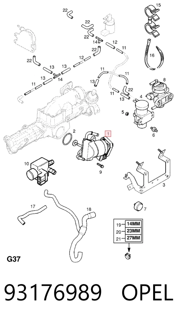 Клапан ЕГР 93176989 Opel