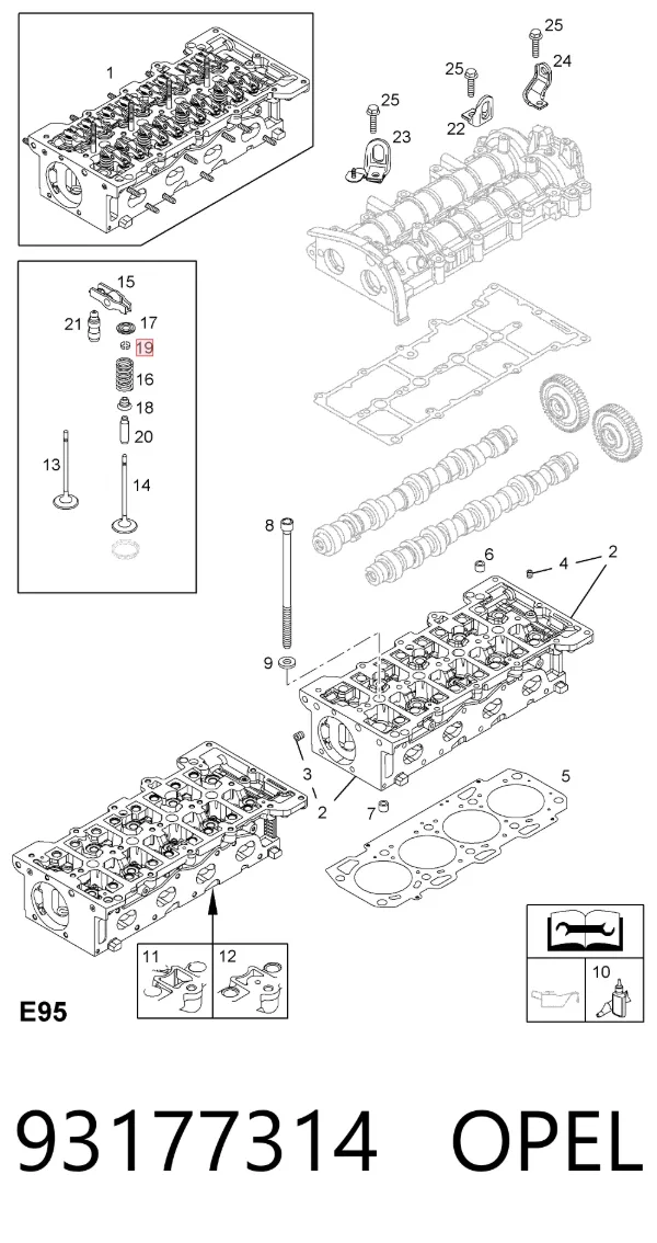 Сухарь клапана 93177314 Opel