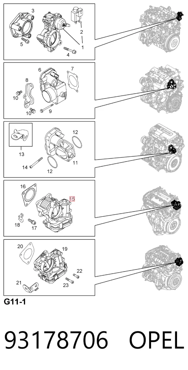 Дроссельная заслонка 93178706 Opel