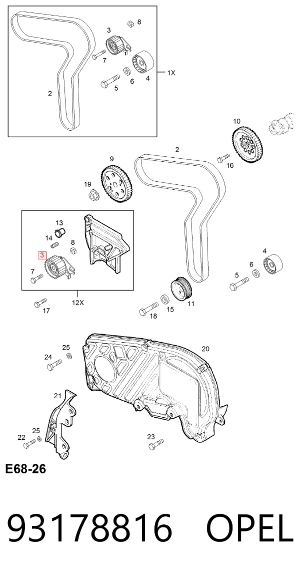 Ролик ГРМ 93178816 Opel