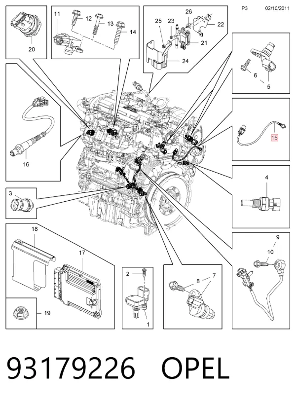 Датчик кислорода до катализатора 93179226 Opel