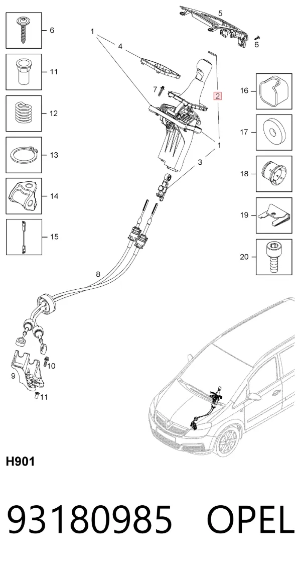 Эмблема рукоятки переключения КПП 93180985 Opel