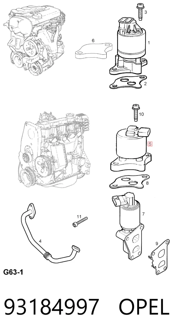 Клапан ЕГР 93184997 Opel