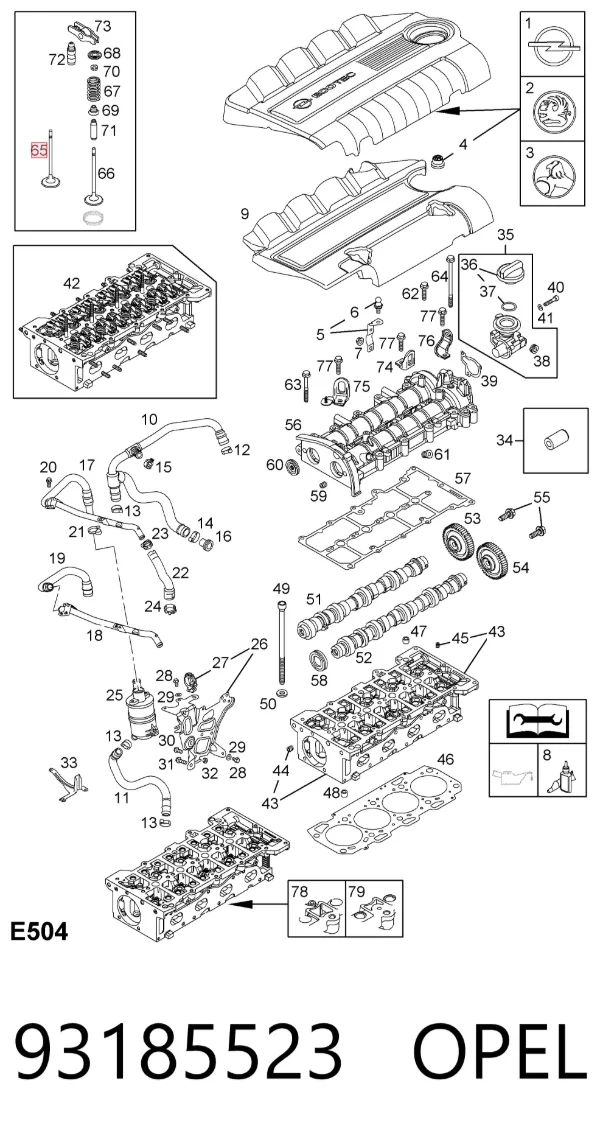 Впускной клапан 93185523 Opel