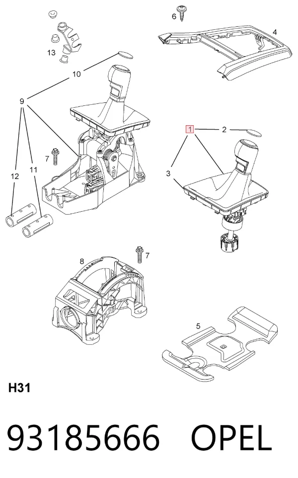 Ручка КПП 93185666 Opel