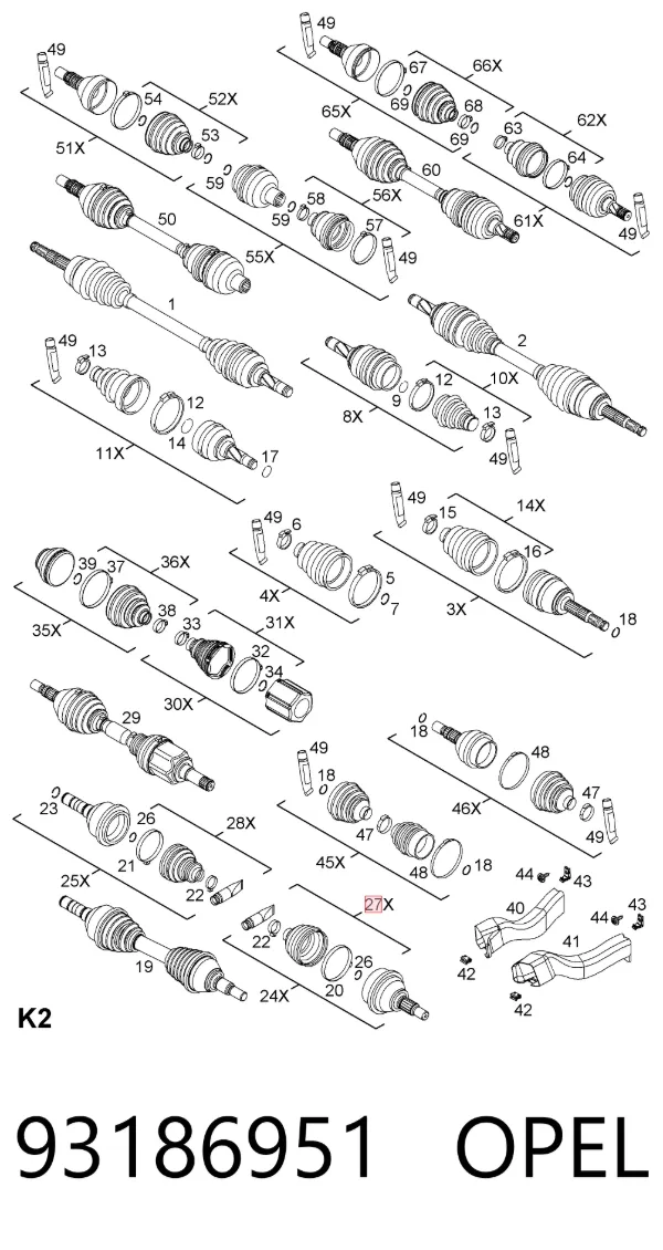 Пыльник ШРУСа наружный 93186951 Opel