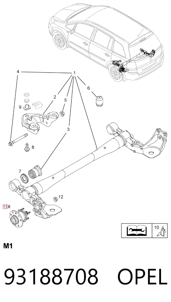 Задняя ступица 93188708 Opel