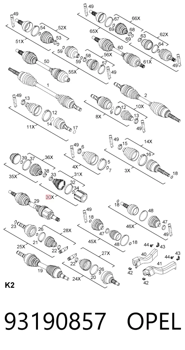 ШРУС наружный передний 93190857 Opel
