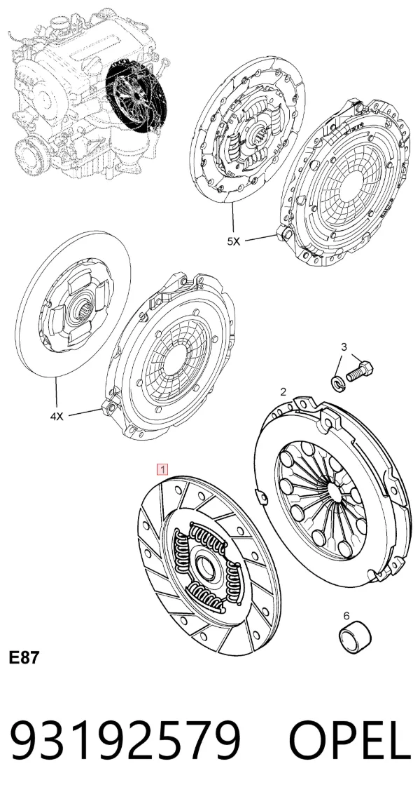 Диск сцепления 93192579 Opel