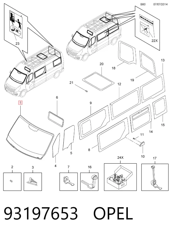 Лобовое стекло 95529169 Peugeot/Citroen