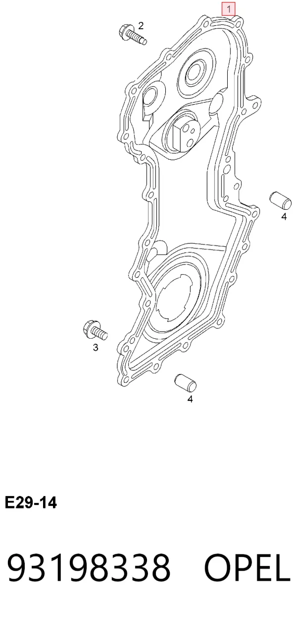 Внутренний кожух ремня ГРМ 93198338 Opel
