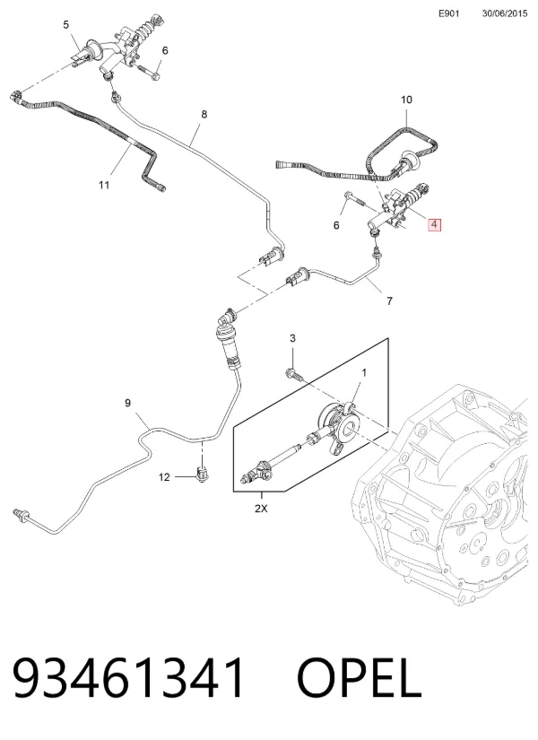 Главный цилиндр сцепления 93461341 Opel