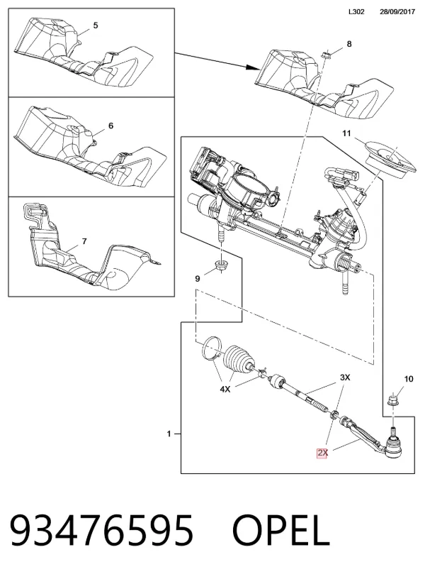 Рулевой наконечник 93476595 Opel