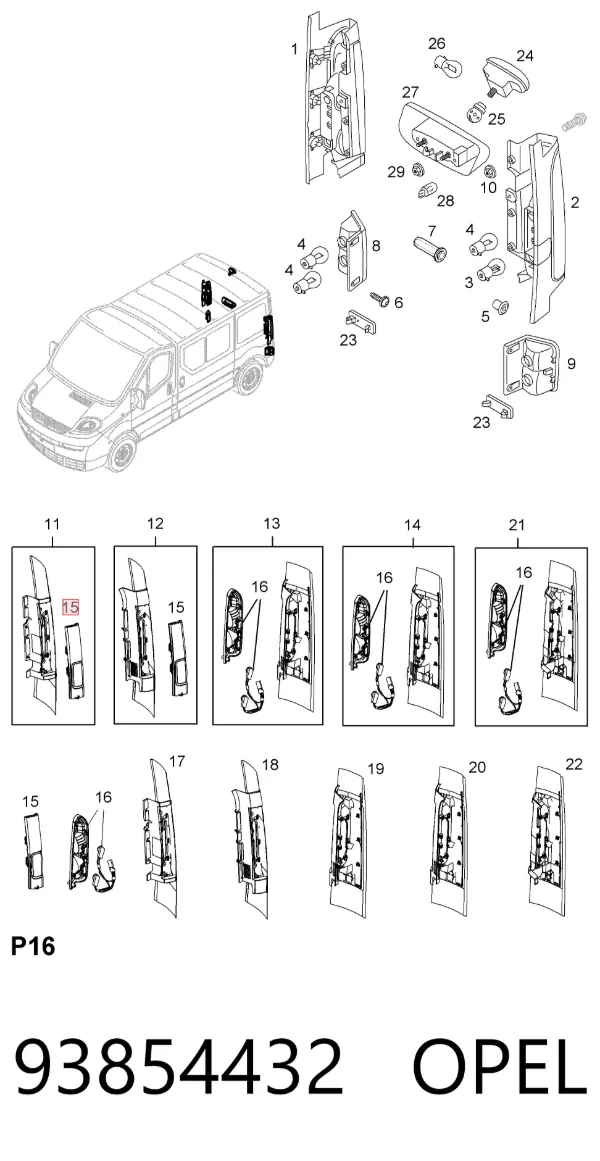Задний фонарь 93854432 Opel