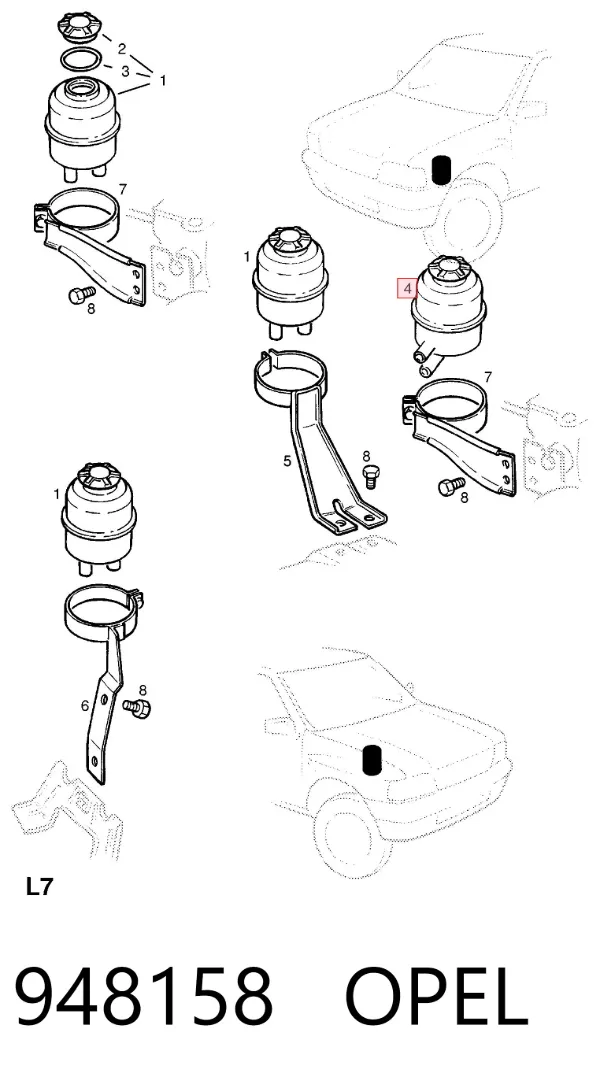 Бачок ГУР 948158 Opel