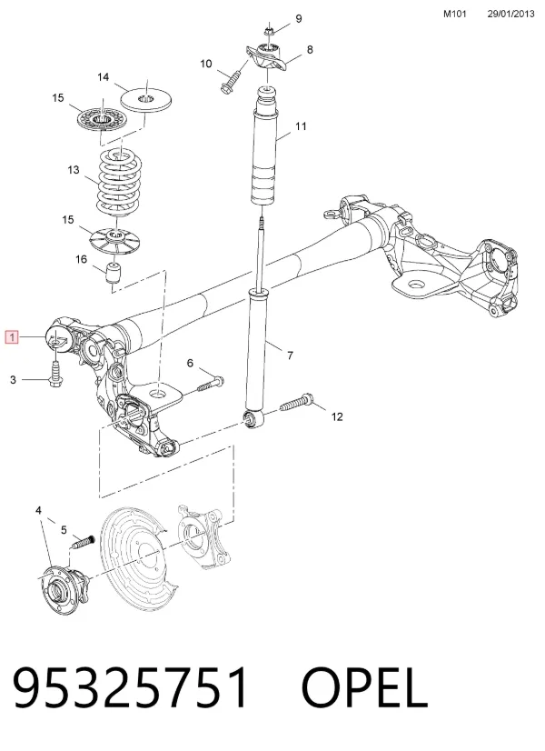 Подрамник задний 95325751 Opel