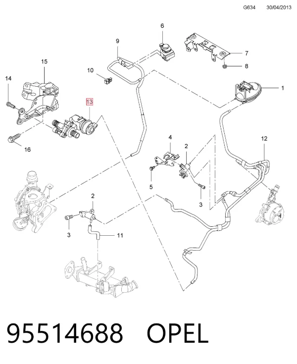Регулирующий клапан охлаждающей жидкости 95514688 Opel