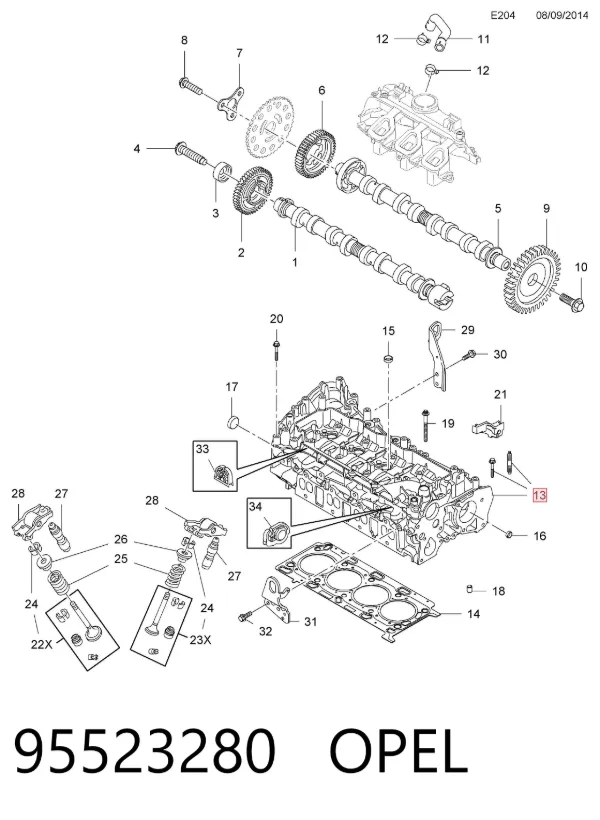 ГБЦ 95523280 Opel
