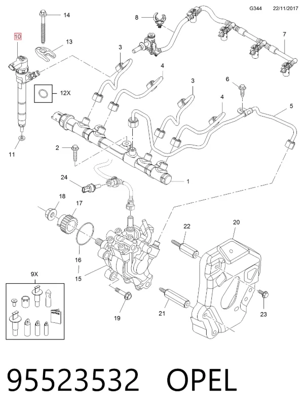Топливные форсунки 95523532 Opel