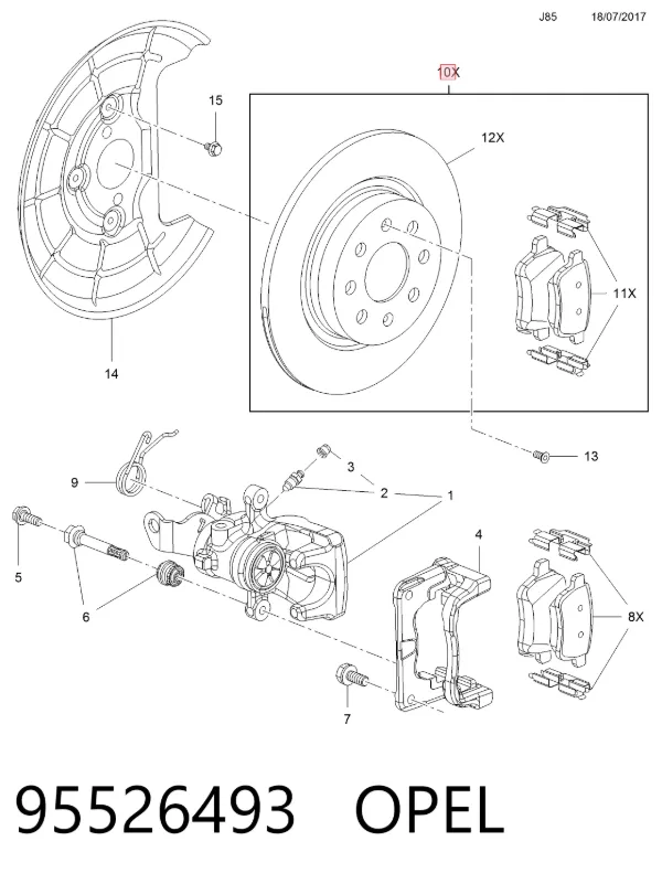 Тормозные диски 95526493 Opel