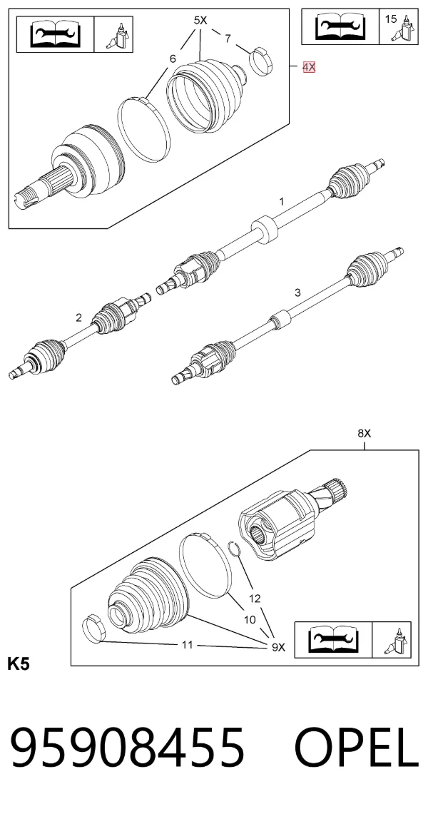 ШРУС наружный передний 95908455 Opel