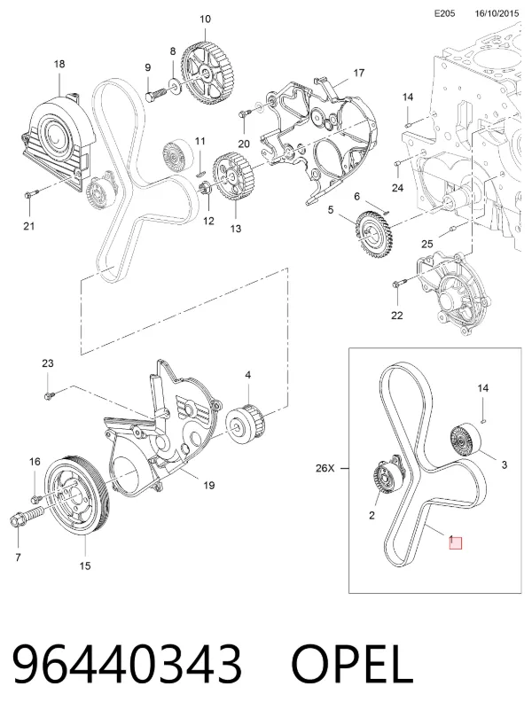 Ремень ГРМ 96440343 Opel