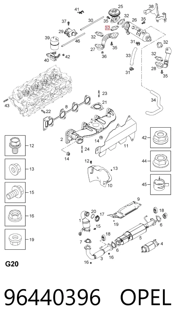 Прокладка EGR-клапана рециркуляции 96440396 Opel