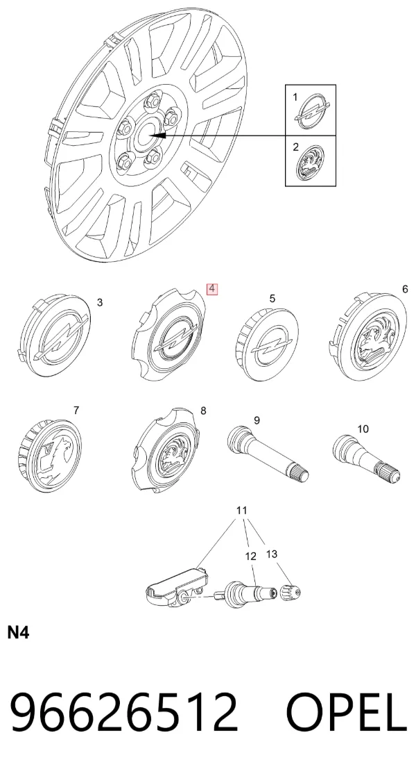 Заглушка ступицы 96626512 Opel