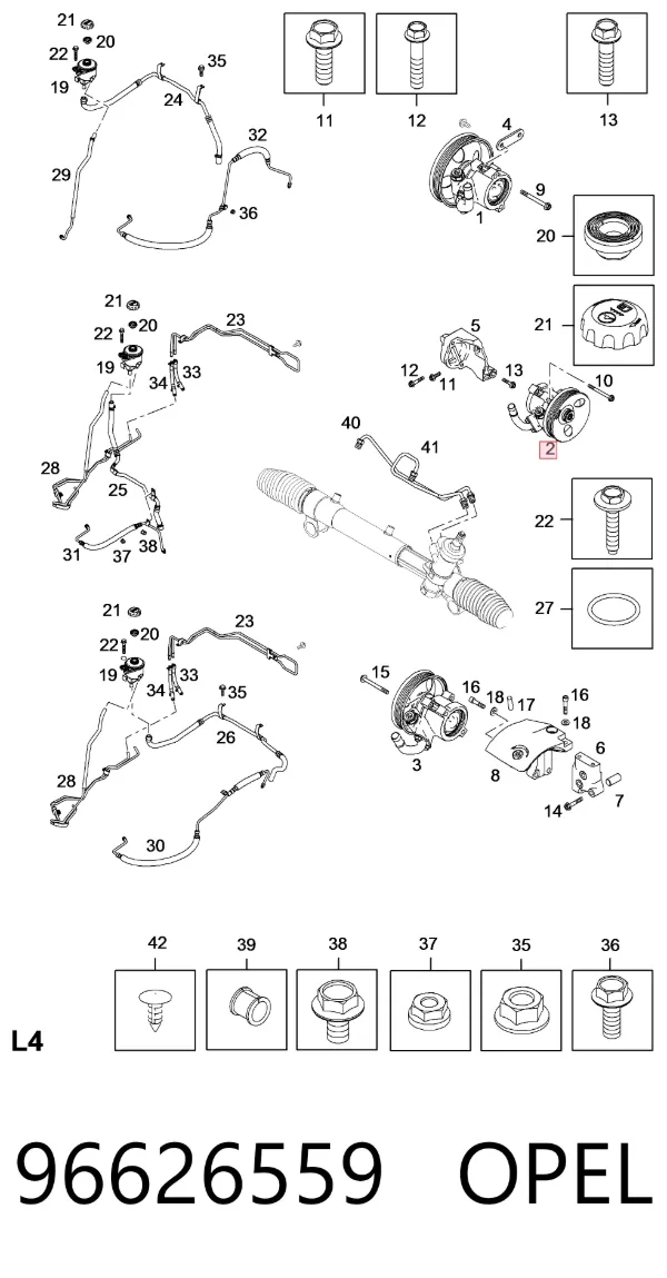 Насос ГУР 96626559 Opel