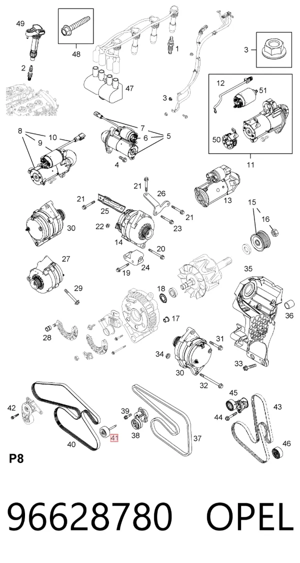 Паразитный ролик ГРМ 96628780 Opel