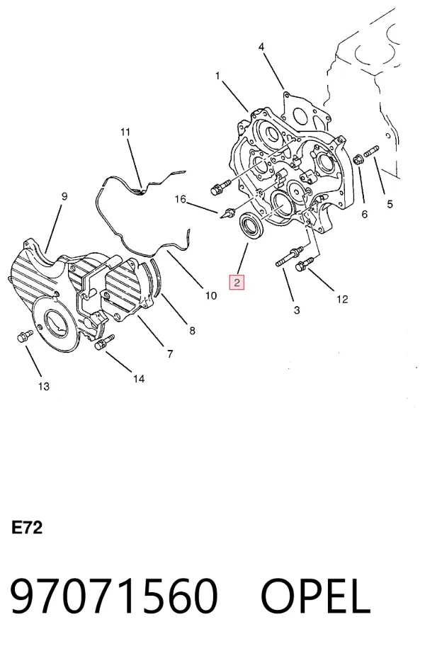 Сальник коленвала 97071560 Opel