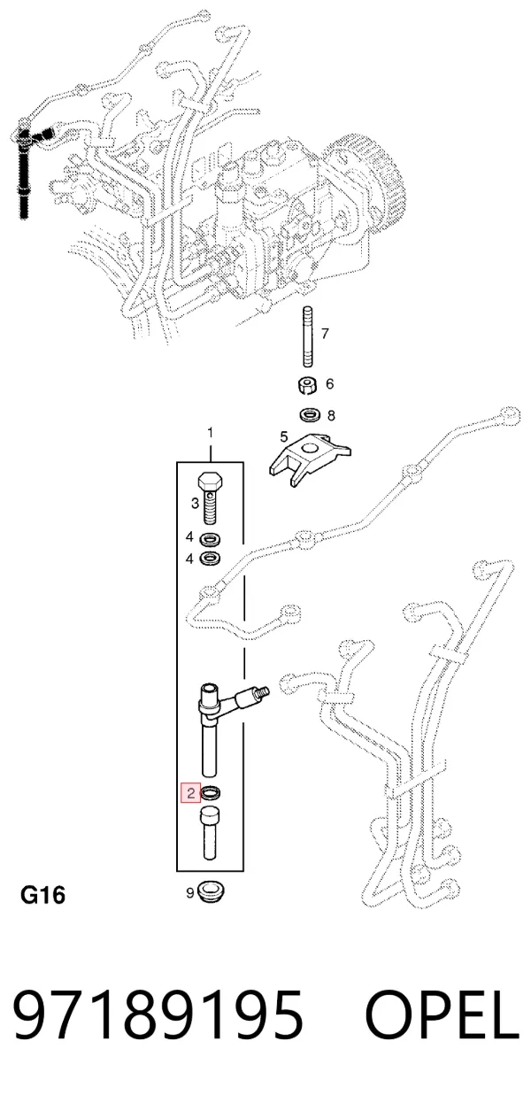 Ремкомплект форсунок 97189195 Opel