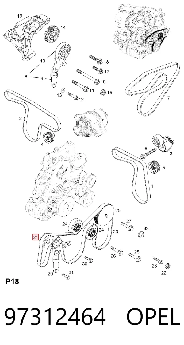 Паразитный ролик 97312464 Opel