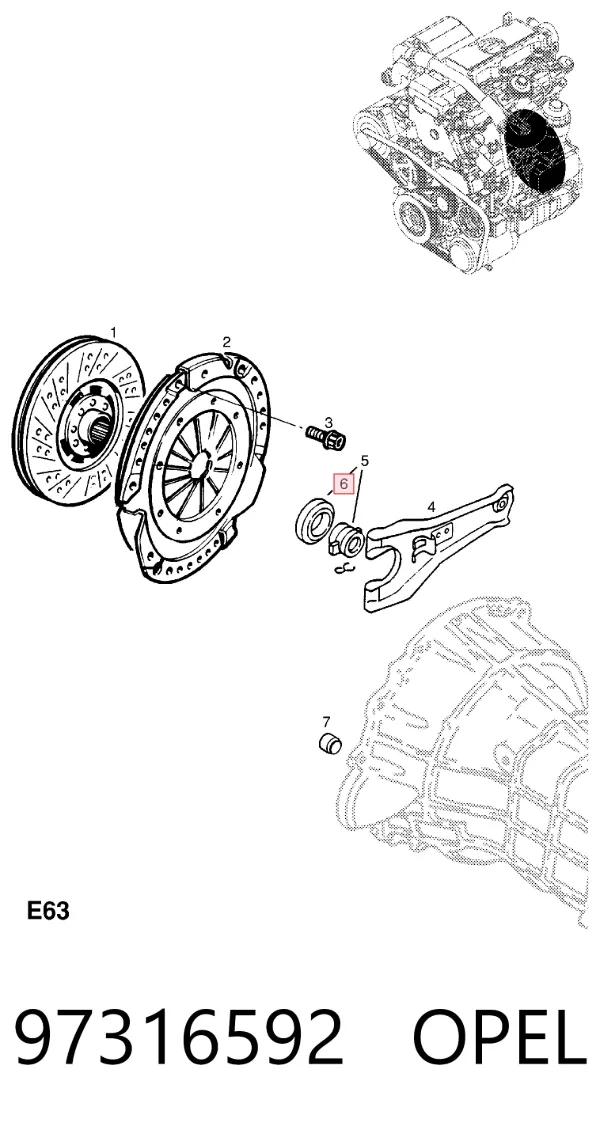 Выжимной подшипник 97316592 Opel