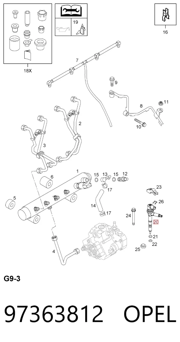 Топливные форсунки 97363812 Opel