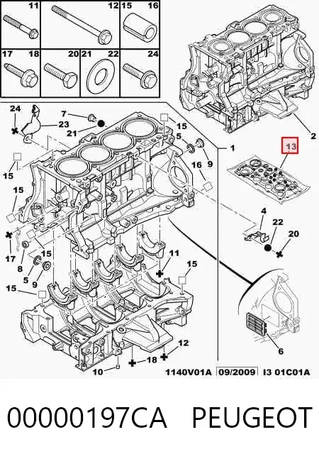 Комплект прокладок 00000197CA Peugeot/Citroen
