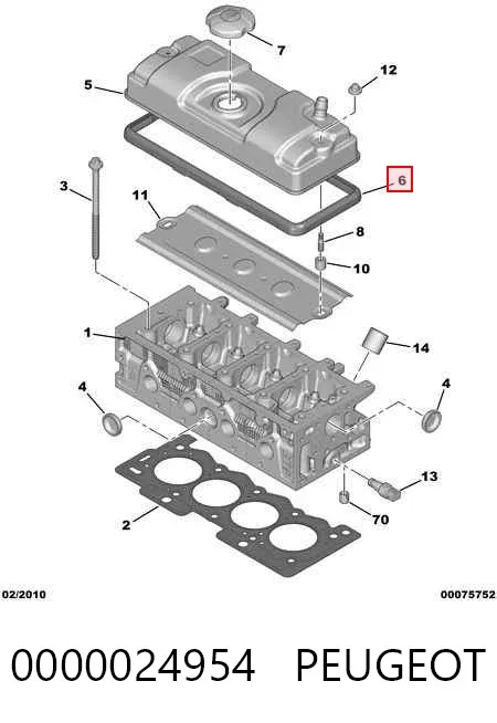 Прокладка клапанной крышки 0000024954 Peugeot/Citroen