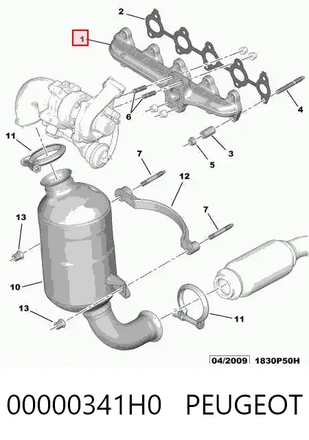 Выпускной коллектор Citroen C3 II