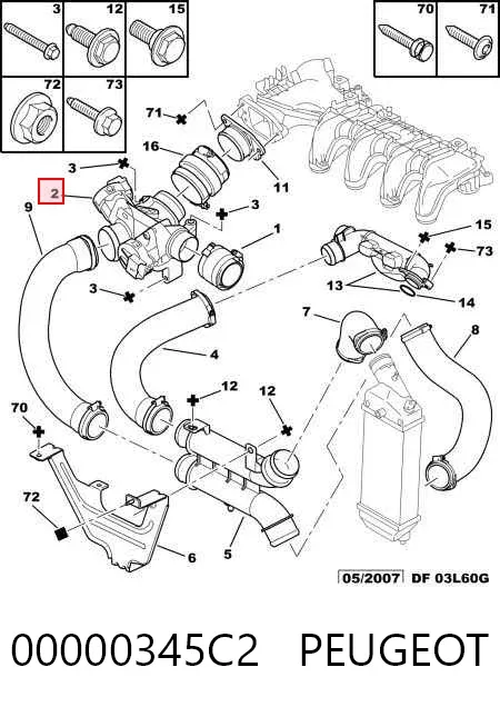 Дроссельная заслонка 00000345C2 Peugeot/Citroen