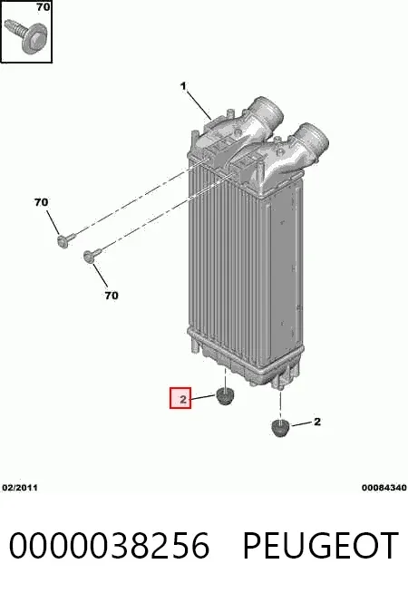 Подушка радиатора нижняя 0000038256 Peugeot/Citroen