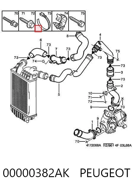 Патрубок интеркулера 00000382AK Peugeot/Citroen